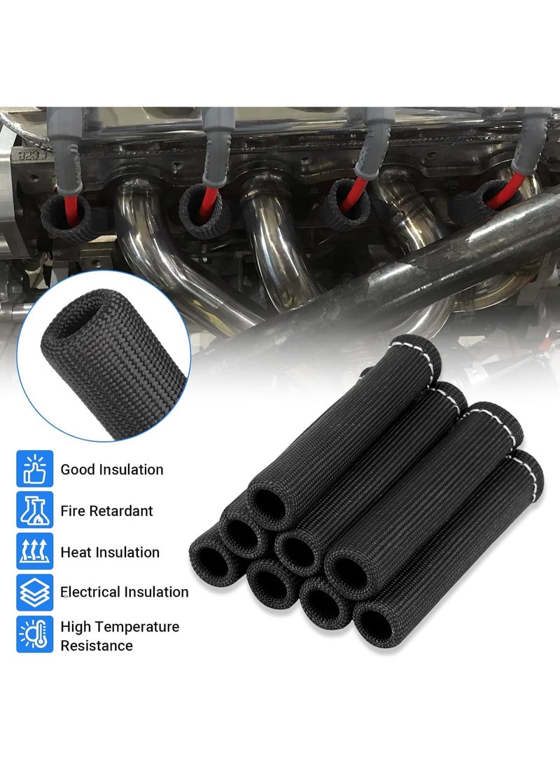 Spark Plug Wire Boots Heat Shield Protector Sleeve 2500 Degree Spark Plug Heat Cover Wrap 6 Inch for SBC BBC 350 454 8PCS by - Image 5